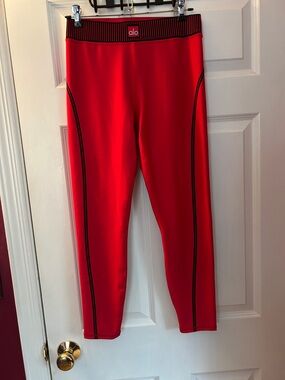 ALO Yoga Airlift High-Waist Suit Up Legging – Red/Black Striping Size L